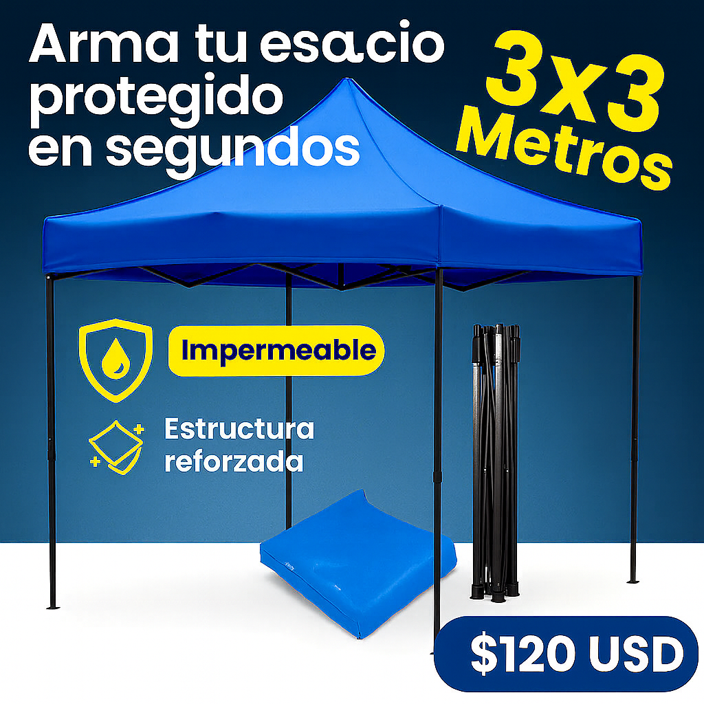 Carpa 3x3 Metros, para eventos o proteger del sol y la lluvia lo que quieras.