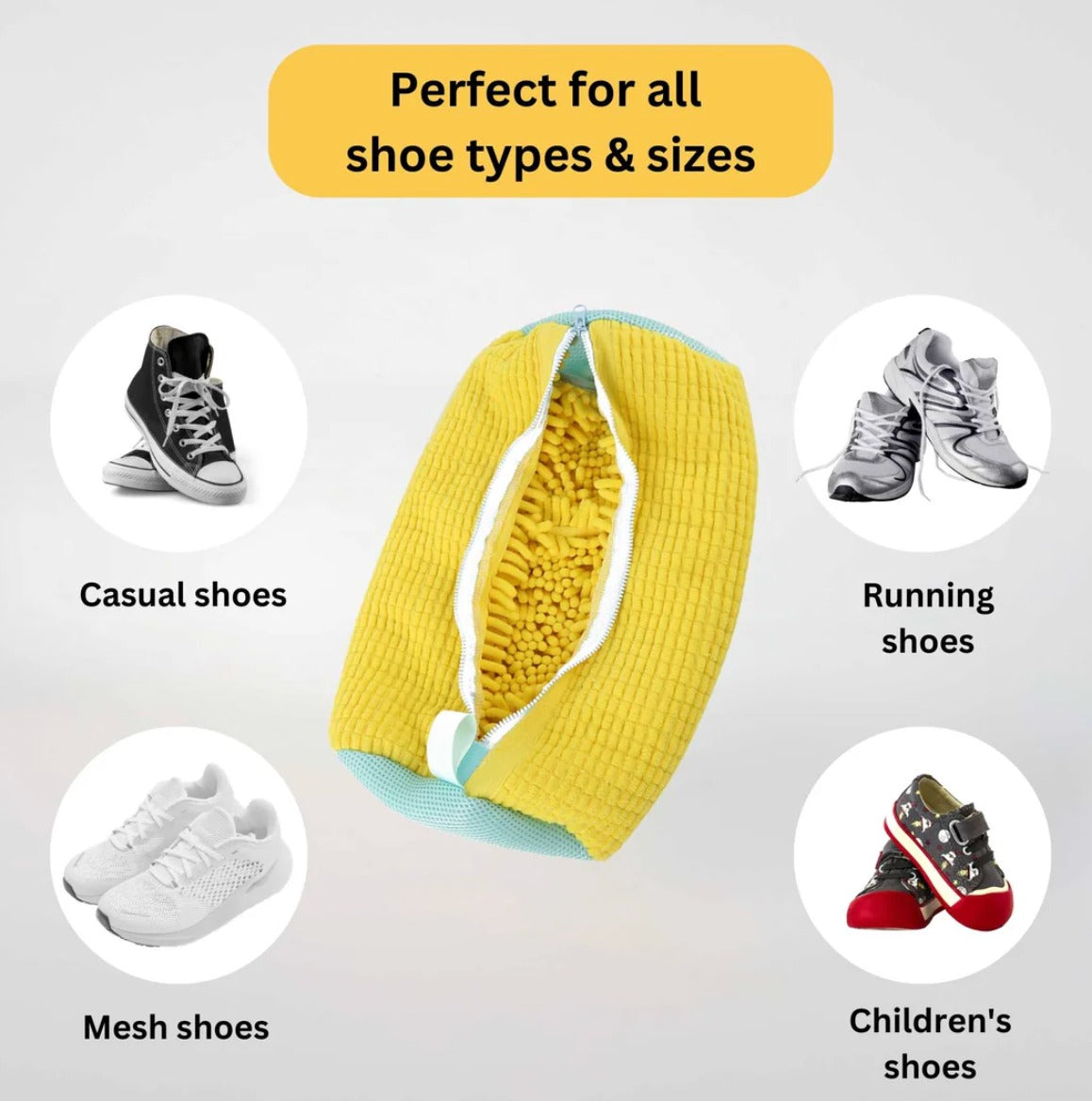 Bolsa para lavar zapatos: zapatos limpios y lavado seguro