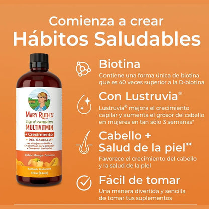 Maryruth's Multivitaminico para el crecimiento del cabello y brillo de la piel